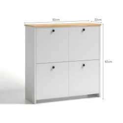 Cube Ayaqqabı Dolabı, Çox Məqsədli Dolab - Ağ/Meşə - 8