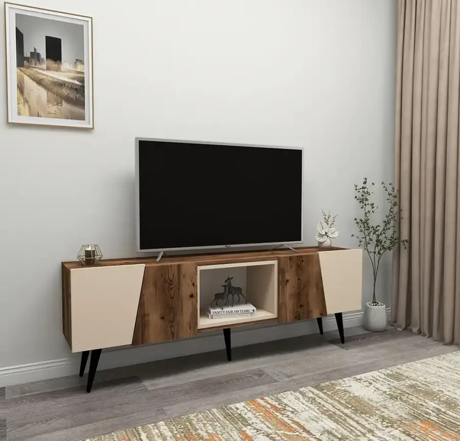 Curve Tv Stend - Cəviz/Krem - 3