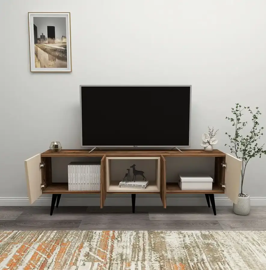 Curve Tv Stend - Cəviz/Krem - 2