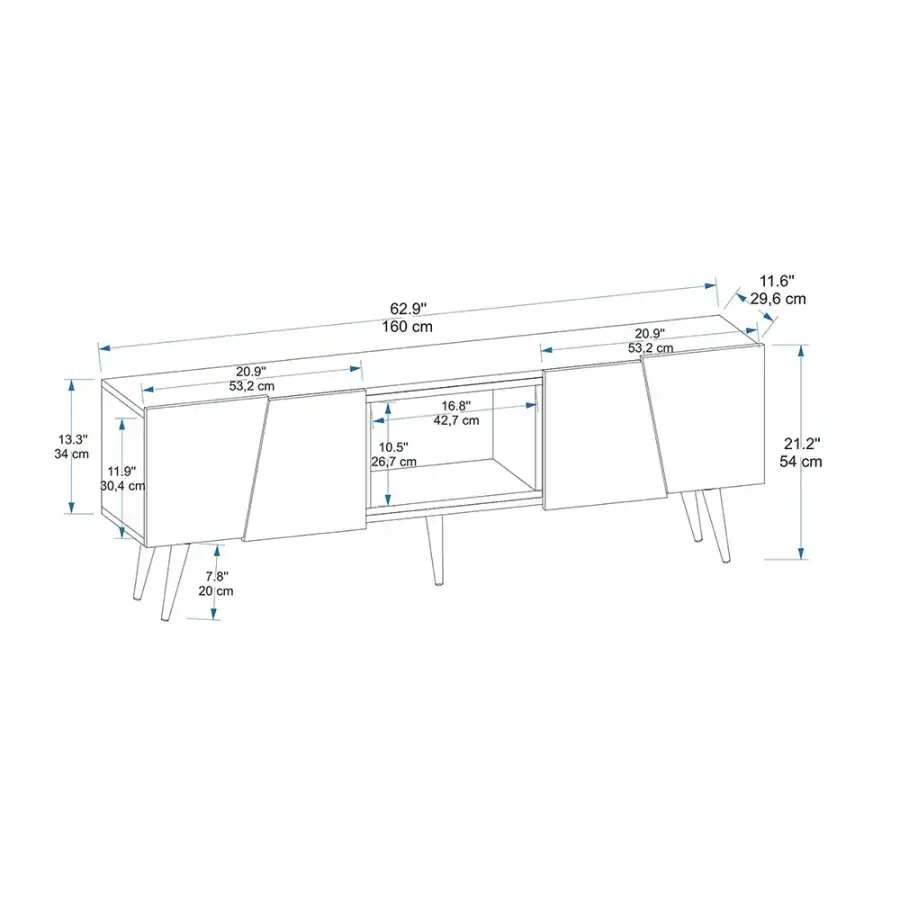 Curve Tv Stend - Cəviz/Krem - 5