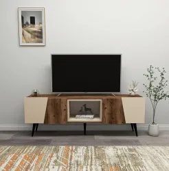 Curve Tv Stend - Cəviz/Krem - 1