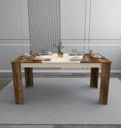 Curve Yemək Masası - Cəviz/Krem - 3