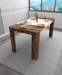 Curve Yemək Masası - Cəviz/Krem - Modev (1)