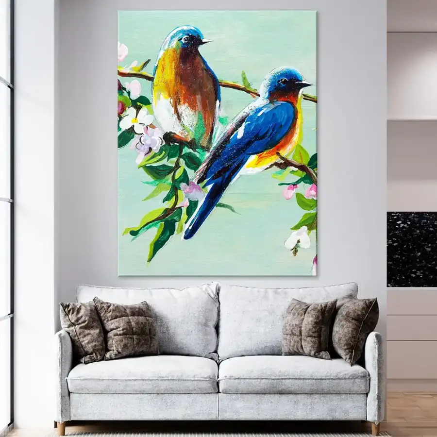 Daisy Blue Birds Kətan Tablo TB2102 - 2