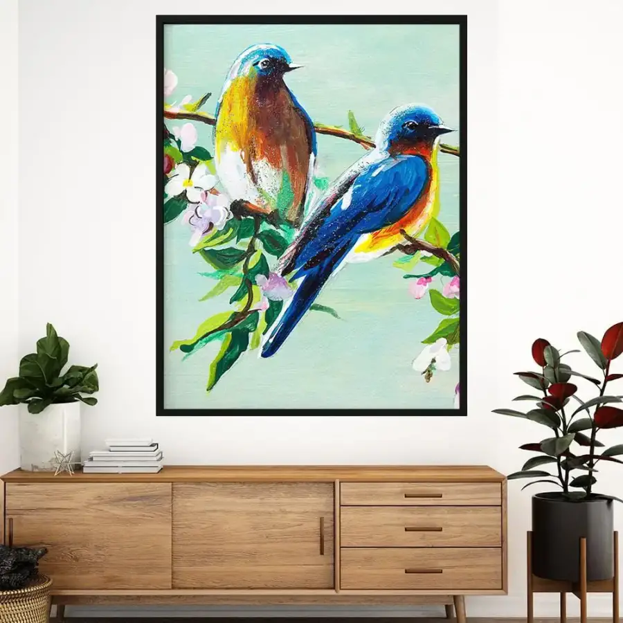 Daisy Blue Birds Kətan Tablo TB2102 - 4
