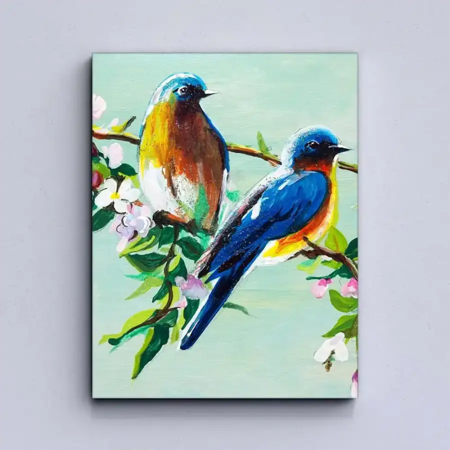 Daisy Blue Birds Kətan Tablo TB2102 - 5