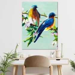 Daisy Blue Birds Kətan Tablo TB2102 - 1