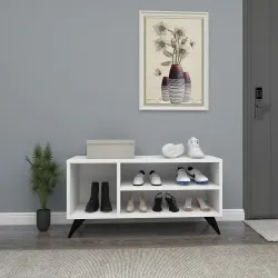 Dalila Ayaqqabı Dolabı - Ağ - 3