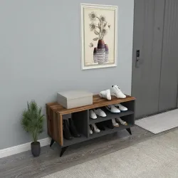 Dalila Ayaqqabı Dolabı - Cəviz/Krem - Decoroom Collection (1)