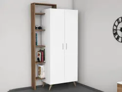 Danilo Uşaq Otağı Mebel Dəsti + Dolab, Çalışma masası, Kamod - Cəviz/Ağ - Modev (1)