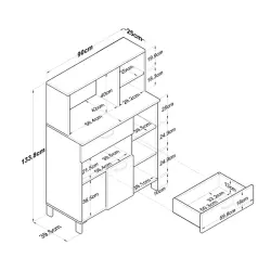 Dante Çox Məqsədli Dolab 2 Qapılı 1 Siyirtmə - Ağ - Ravilla (1)