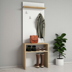 Daraye Dəhliz Dolabı - Ağ/Meşə - Modev