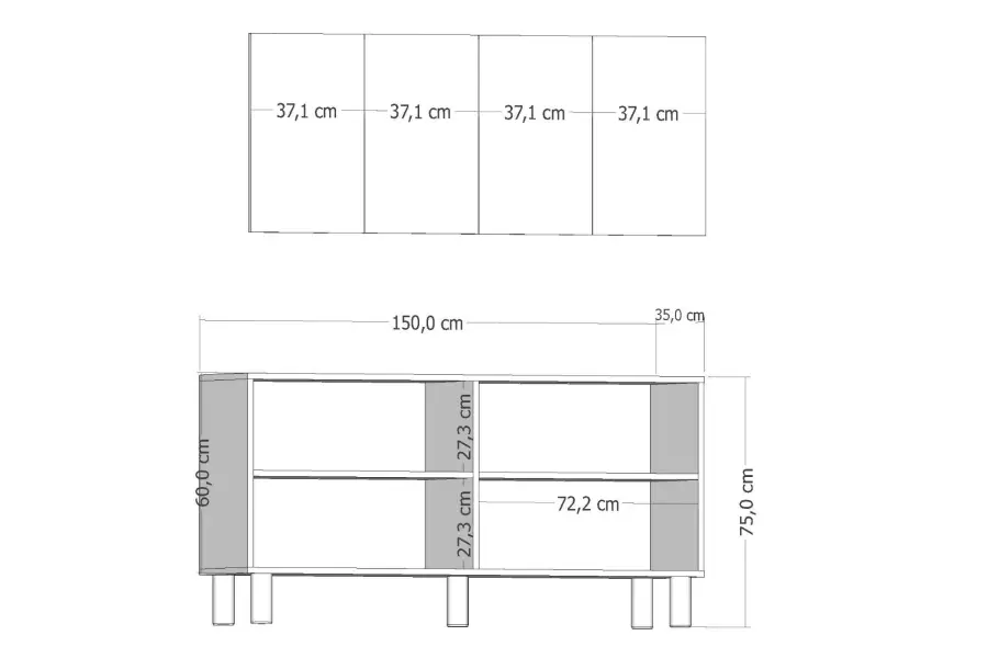 Dariod Bohem Konsol, 4 Qapılı - Antrasit - 6