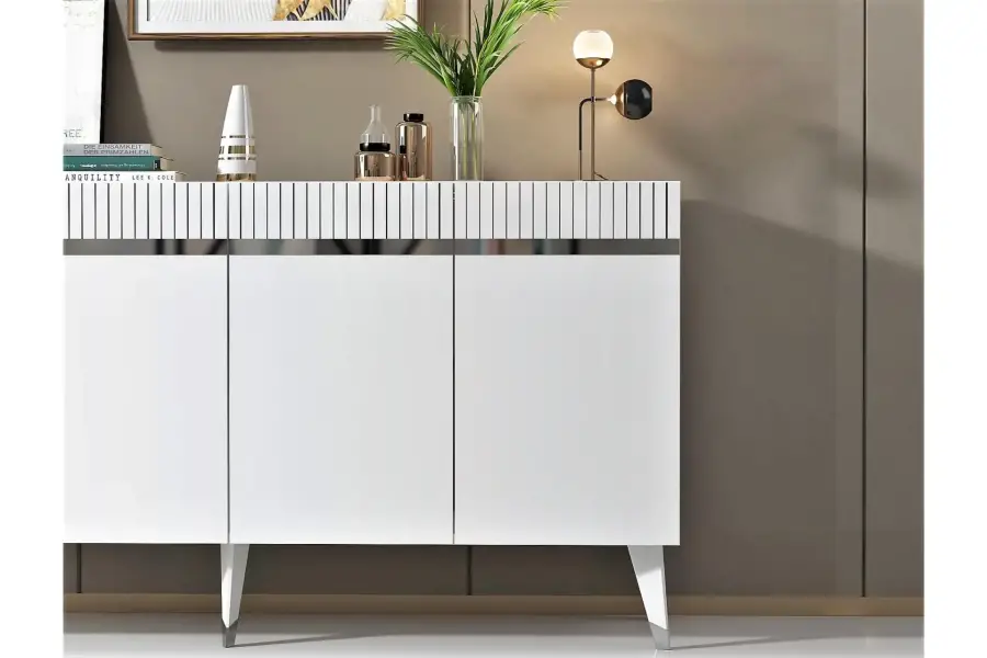 Defne Konsol, 4 Qapılı - Ağ/Gümüşü - 3