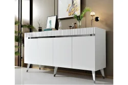 Defne Konsol, 4 Qapılı - Ağ/Gümüşü - 2
