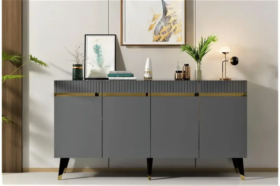 Defne Konsol, 4 Qapılı - Antrasit/Qızılı - 1