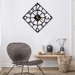 Dekoratif Metal Duvar Saati Türkçe Rakamlı 63x63cm - 1