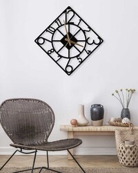 Dekoratif Metal Duvar Saati Türkçe Rakamlı 83x83cm - 3