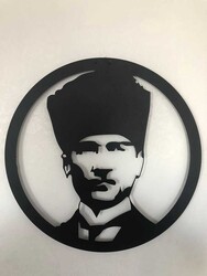 Dekoratif Metal Duvar Tablosu Atatürk Portresi 60x60cm - 5