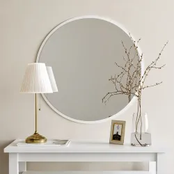 Dekorativ Yuvarlaq Güzgü A706 - Ağ - Neohome (1)