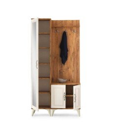 Della Güzgülü Dəhliz Dolabı - Ceviz/Krem - Decoroom Collection (1)