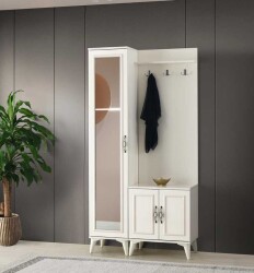 Della Güzgülü Dəhliz Dolabı - Krem - Decoroom Collection