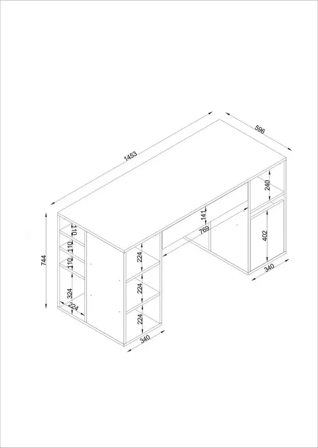 Diamond Çalışma Masası - Ağ - 6