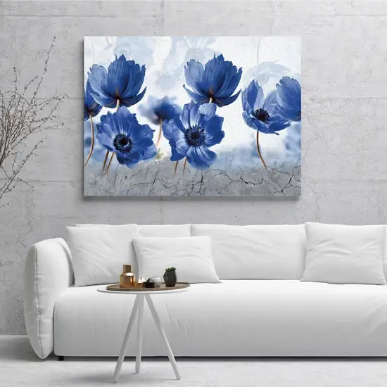 Dijiwork Blue Flowers Kətan Tablo TB1363 - 1