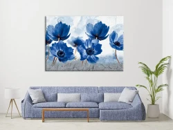 Dijiwork Blue Flowers Kətan Tablo TB1363 - 3