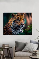 Dinlenen Leoplar Kətan Tablo - Markaev