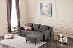 Doğa Yataqlı Açılan Künc Divan Antrasit - Evdebiz