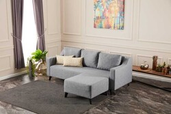 Doğa Yataqlı Açılan Künc Divan Gri - Evdebiz