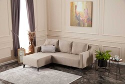 Doğa Yataqlı Açılan Künc Divan Krem - Evdebiz (1)