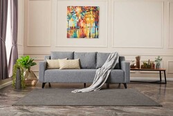 Doğa Yataqlı Açılan Üçyerli Divan Gri - Evdebiz