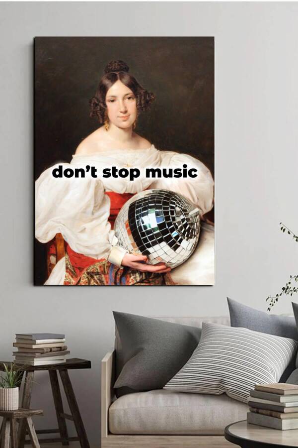 DON'T STOP MUSIC Woman Kətan Tablo - 1