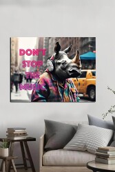 Don't Stop The Music Gergedan Kətan Tablo - Markaev