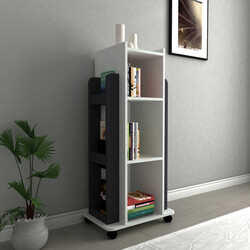 Dorian Kitab Rəfi - Ağ/Antrasit - Modev (1)