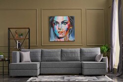 Ece Serisi Yataqlı Açılan Sandıqlı Panoramik Künc Gri - Evdebiz