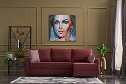 Ece Serisi Yataqlı Açılan Sandıqlı Sağ Künc Bordo - Evdebiz