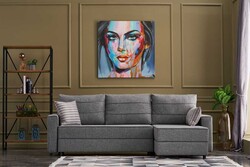 Ece Serisi Yataqlı Açılan Sandıqlı Sağ Künc Gri - Evdebiz