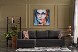 Ece Serisi Yataqlı Açılan Sandıqlı Sol Künc Antrasit - Evdebiz