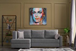 Ece Serisi Yataqlı Açılan Sandıqlı Sol Künc Gri - Evdebiz