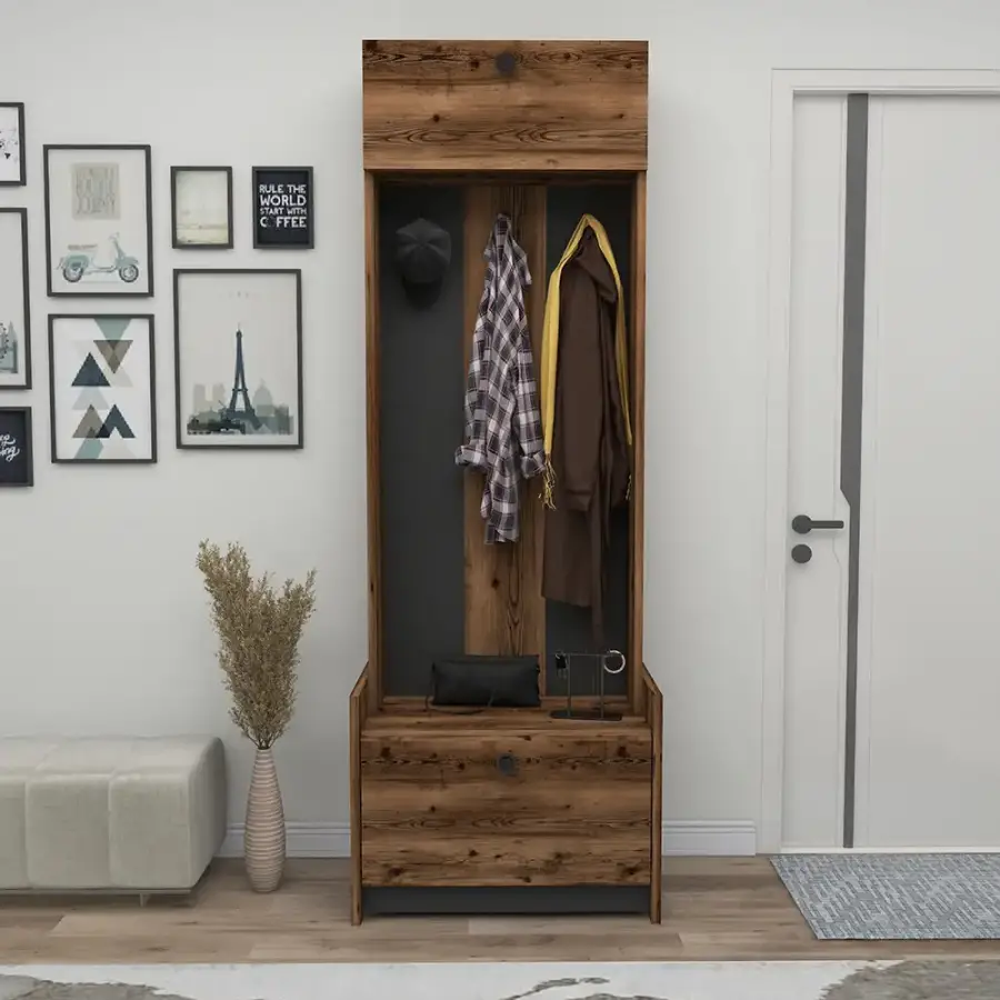 Edessa Dəhliz Dolabı - Cəviz/Antrasit - 3