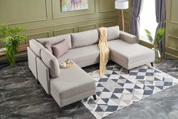 Efsun Panaromik Yataqlı Açılan Künc Divan Serisi Krem 03 - Evdebiz (1)