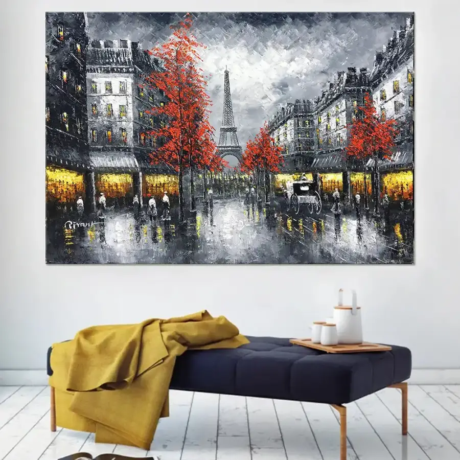 Eiffel and Red Tree Oil Paint TB1271 - 1