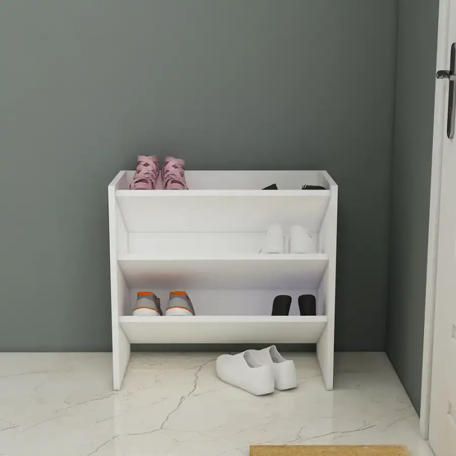 Elarco 2 Yerli Ayaqqabı Dolabı - Ağ - 3