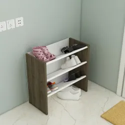 Elarco 2 Yerli Ayaqqabı Dolabı - Ağ/Cəviz - Decoroom Collection (1)