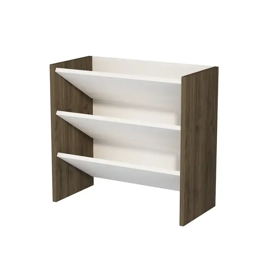 Elarco 2 Yerli Ayaqqabı Dolabı - Ağ/Cəviz - 6