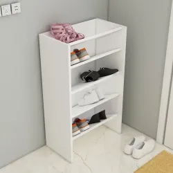 Elarco 4 Yerli Ayaqqabı Dolabı - Ağ - Decoroom Collection (1)