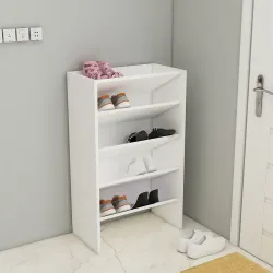 Elarco 4 Yerli Ayaqqabı Dolabı - Ağ 